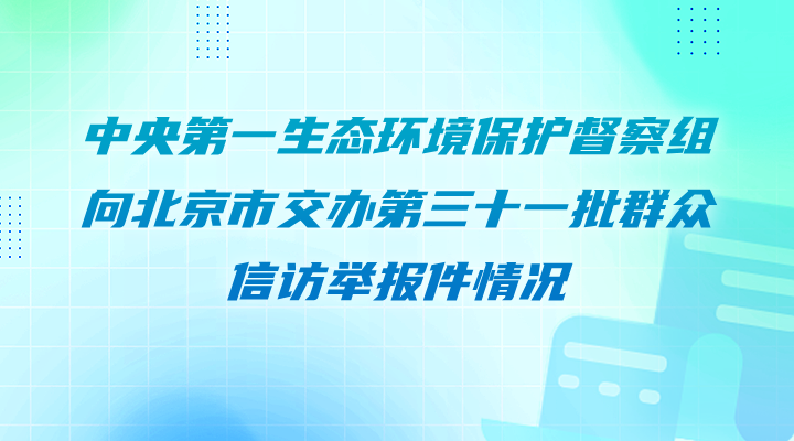 中央第一生态环境保护督察组向北京市交办第三十一批群众信访举报件情况